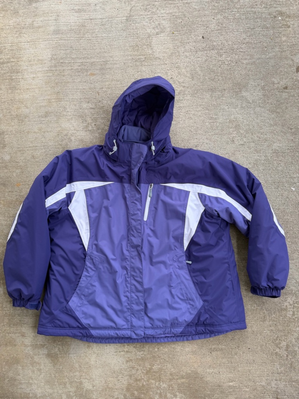 LL Bean Women’s Ski Puffer Jacket Purple Hooded Size 3X